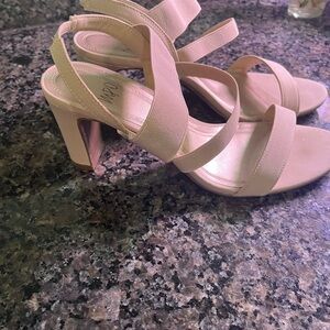 City Studio Blush Strappy Block Heel Sandals